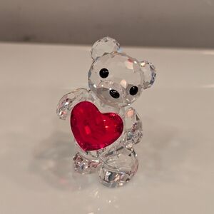 Swarovski Lovlots Crystal Bear with Red Heart